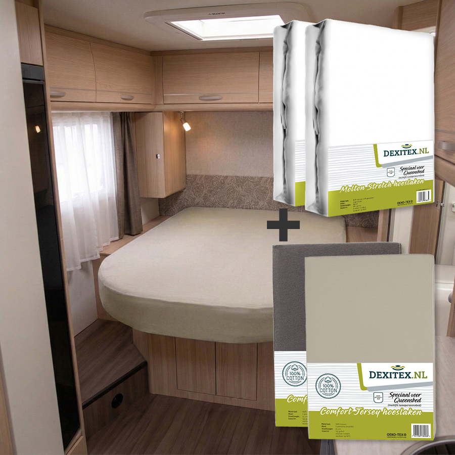 Textile package Island bed - 2 molton and 2 jersey fitted sheets