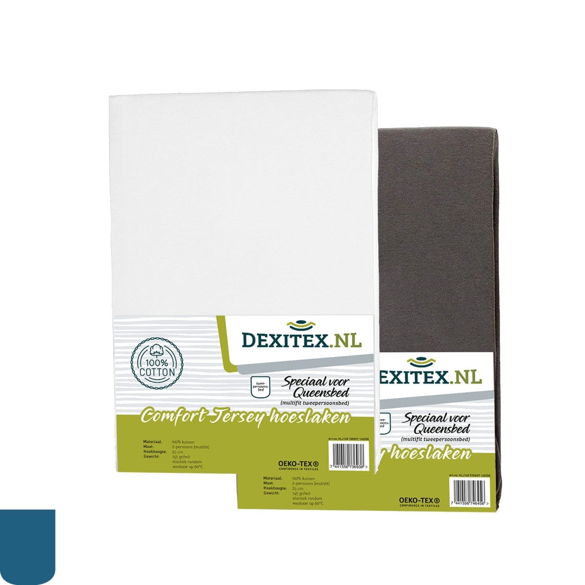 Island bed Jersey fitted sheet - white, light gray or anthracite