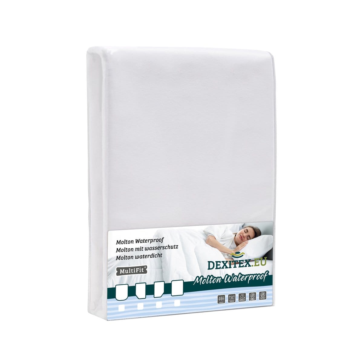 Waterproof molton mattress protector French bed - left