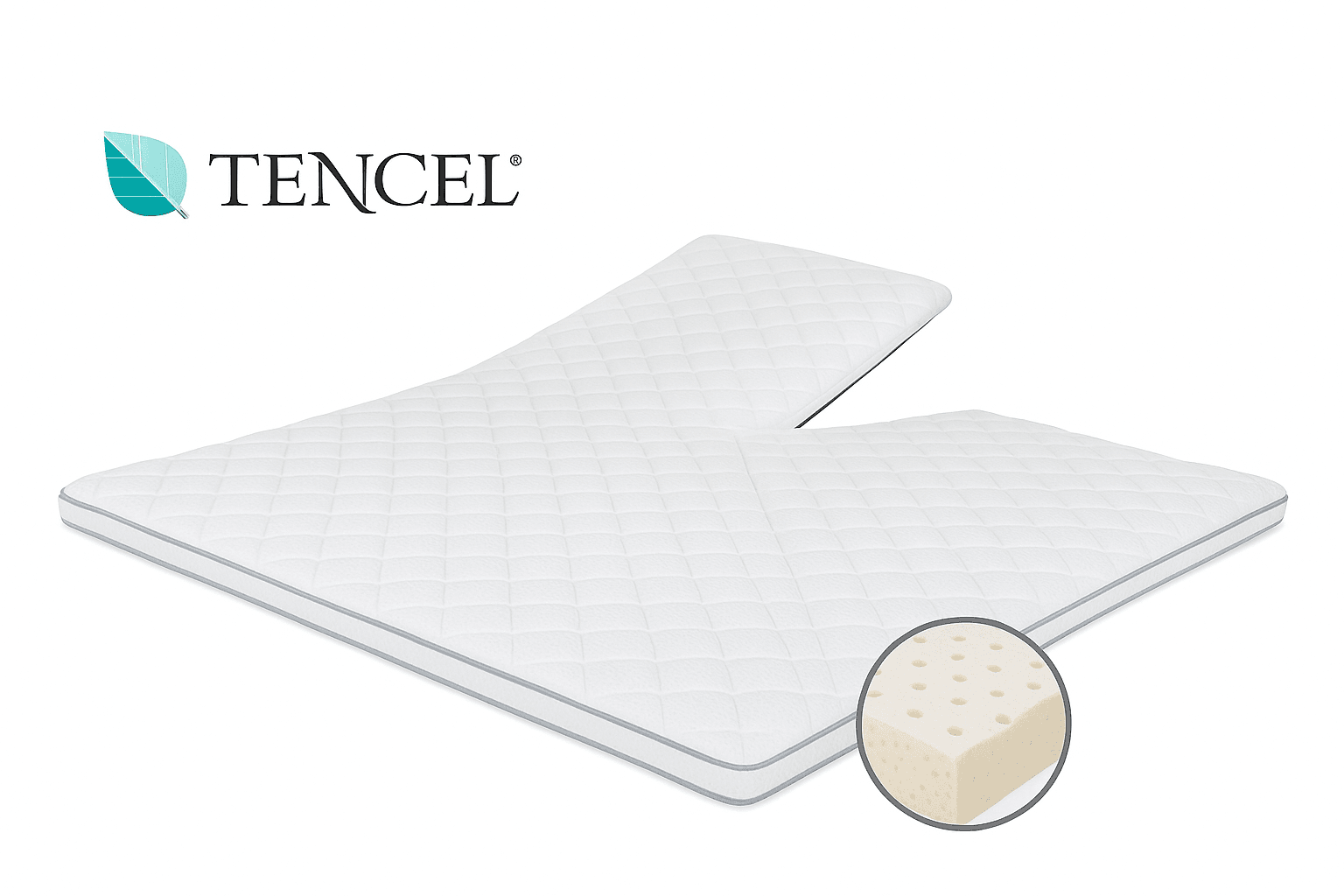 tencell topper split talalay grijs CEVILIT Perkal Hoeslaken voor topper